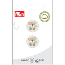Bouton en coton 2 trous x 2 - Crème koala - 18 mm