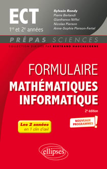 Formulaire mathématiques - informatique : ECT 1re et 2e années - programme 2022