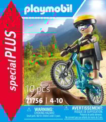 PLAYMOBIL - Cycliste avec VTT et souche d'arbre - 71756 - Special plus