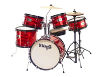 Stagg Junior - Ensemble de tambour - en 5 parties - rouge
