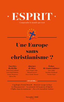 Esprit novembre 2018 Une Europe sans christianisme ?