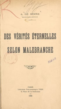 Des vérités éternelles selon Malebranche