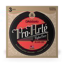 D'Addario Pro-Arte EJ45-3D - Cordes en nylon pour classique - .028 - .043 - 3 sets