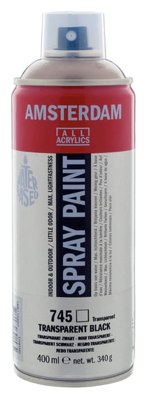 Bombe de peinture Amsterdam - 400ml - Noir transparent