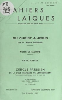 Du Christ à Jésus - Notes de lecture. Vie du Cercle