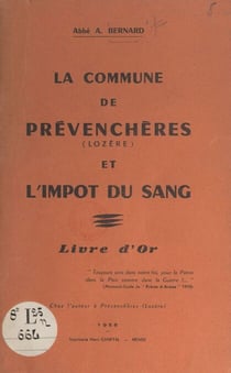 La commune de Prévenchères (Lozère) et l'impôt du sang - Livre d'or