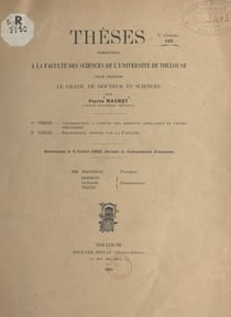 Contribution à l'étude des moments dipolaires en chimie organique - Suivi de Propositions données par la Faculté : magnétisme et catalyse