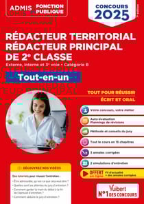 Concours Rédacteur territorial et Rédacteur principal de 2e classe - Catégorie B - Tout-en-un - Externe, interne, 3e voie - Concours 2025