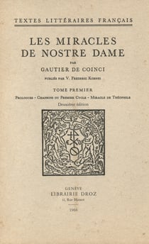 Les Miracles de Nostre Dame - Tome premier