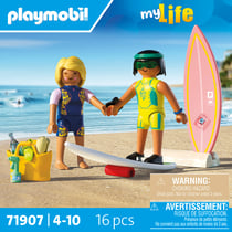 PLAYMOBIL - Cours de surf à la plage, 2 personnages - 71907