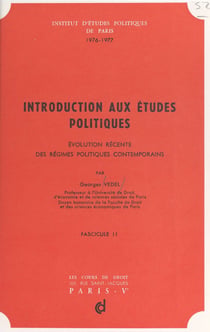 Introduction aux études politiques : évolution récente des régimes politiques contemporains (2)
