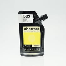 Tube 120 ml de peinture acrylique Sennelier - Abstract - Jaune Fluorescent n°502 - Fine - Opaque
