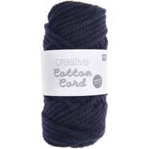 Pelote de fil macramé 100% coton - Rico Design - Creative Cotton - Bleu marine