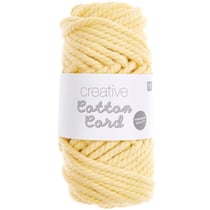 Pelote de fil macramé 100% coton - Rico Design - Creative Cotton - Jaune pastel