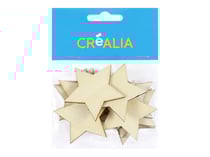 10 étoiles en bois 5 cm - couleur naturelle - Créalia
