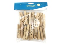 Set de 50 pinces à linge bois naturel - Créalia