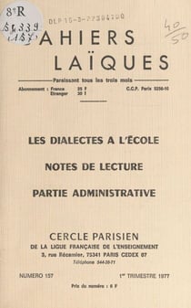 Les dialectes à l'école - Notes de lecture. Partie administrative