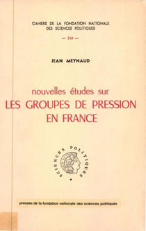 Nouvelles études sur les groupes de pression en France