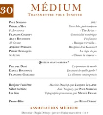 Quelles avant-gardes ? (Médium n°30, janvier-mars 2012)