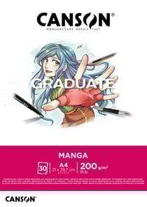 Bloc - A4 - 30 feuilles - Graduate Manga - Canson - Blanc