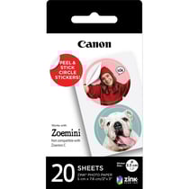 Pack d'autocollants ronds prédécoupés Canon - ZINK™ - 33 mm - 20 feuilles