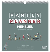 Calendrier scolaire 2026/2027 Quo Vadis - 16 mois - Family Planner Mensuel - 30 x 30 cm