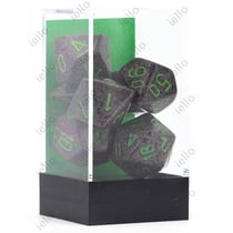 7 dés pour JDR Chessex - Granit - Noir et vert