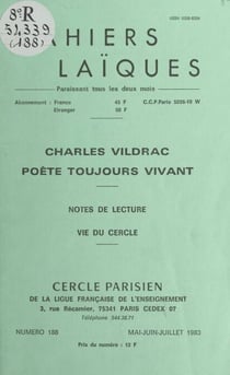 Charles Vildrac, poète toujours vivant - Notes de lecture. Vie du Cercle