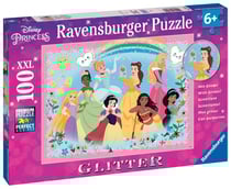 Puzzle 100 pièces XXL - Fortes, belles et courageuses / Disney Princesses (Collection Paillettes)