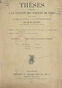 Sur les systèmes de points du plan : application aux courbes gauches algébriques - Suivi de Propositions données par la Faculté = les surfaces de Riemann et les théorèmes d'existence qui s'y rapportent dans la théorie des fonctions analytiques