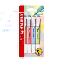 Lot de 4 surligneurs pointe fine - STABILO - Couleurs assorties - Swing cool pastel