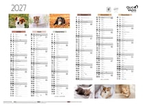 Calendrier 2026 Quo Vadis - 12 mois - Fantaisie - Animaux - 55 x 40,5 cm