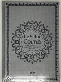 Saint coran bilingue cartonné: grande écriture: argent/arc-en-ciel