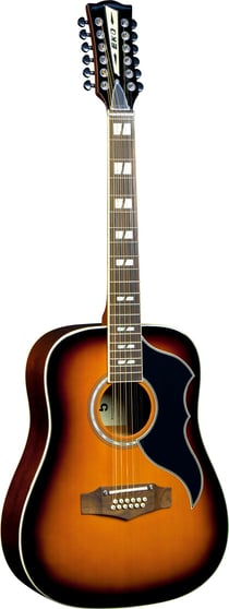 Eko Ranger Vintage Reissue XII EQ - Guitare électroacoustique 12 cordes - Dreadnought - Honey Burst