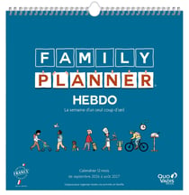 Calendrier scolaire semainier 2026/2027 Quo Vadis - 12 mois - Family Planner - 30 x 30 cm
