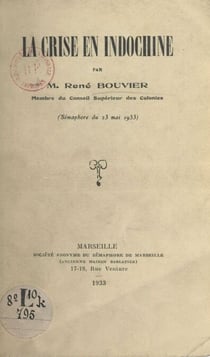 La crise en Indochine - Sémaphore du 23 Mai 1933