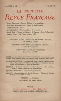 La Nouvelle Revue Française N' 162 (Mars 1927)