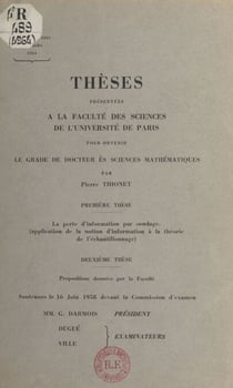 La perte d'information par sondage - Application de la notion d'information à la théorie de l'échantillonnage