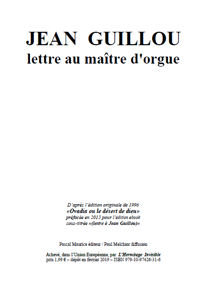 Jean Guillou - lettre au maître d'orgue