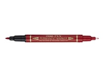 Marqueur permanent - Rouge - bi-pointe : fin / extra finPen N75W - Pentel