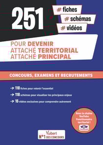 251 fiches, schémas et vidéos pour devenir attaché territorial, attaché principal - Concours, examens et recrutements. Toutes les connaissances attendues en un clin d’œil