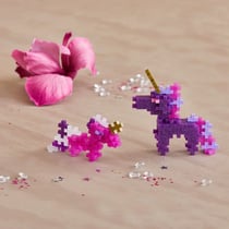 Lot de 100 pièces licorne paillettes - Plus Plus