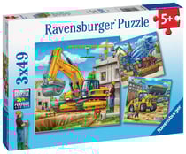 Puzzle 3 x 49 pièces - Grands véhicules de construction -Ravensburger