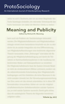 Meaning and Publicity - ProtoSociology Volume 34