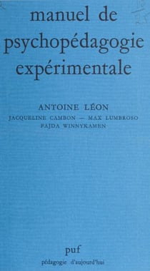 Manuel de psychopédagogie expérimentale