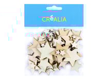 100 étoiles en bois 5 - tailles différentes - couleur naturelle - Créalia