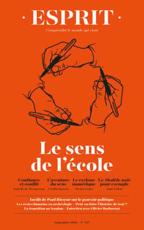 Esprit septembre 2019 Le sens de l'école