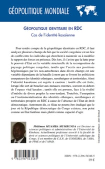 Géopolitique identitaire en RDC - Cas de l'identité Kasaïenne