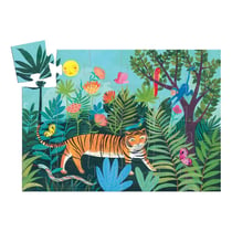 Puzzle silhouette - Balade du tigre - 24 pièces 