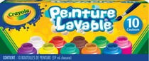 10 pots de peinture lavable - boîte française
